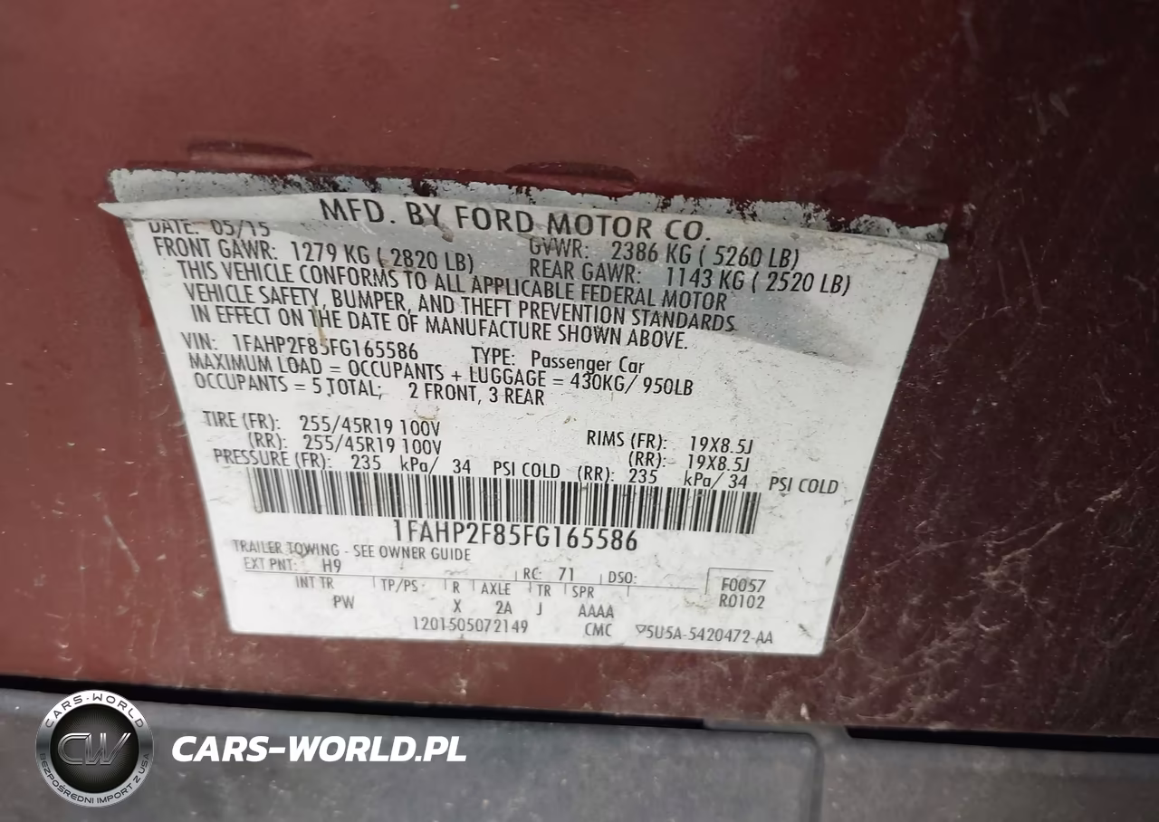 2015 FORD TAURUS LIMITED VIN:1FAHP2F85FG165586 - 9