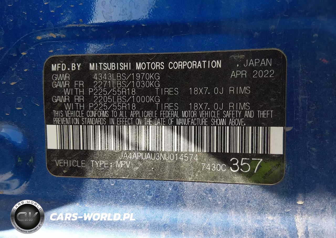 2022 Mitsubishi Outlander Sport 2.0 Le 2Wd VIN:JA4APUAU3NU014574 - 9