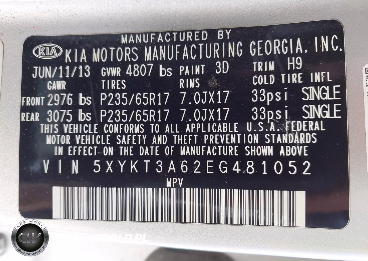 2014 Kia Sorento Lx VIN:5XYKT3A62EG481052 - 9