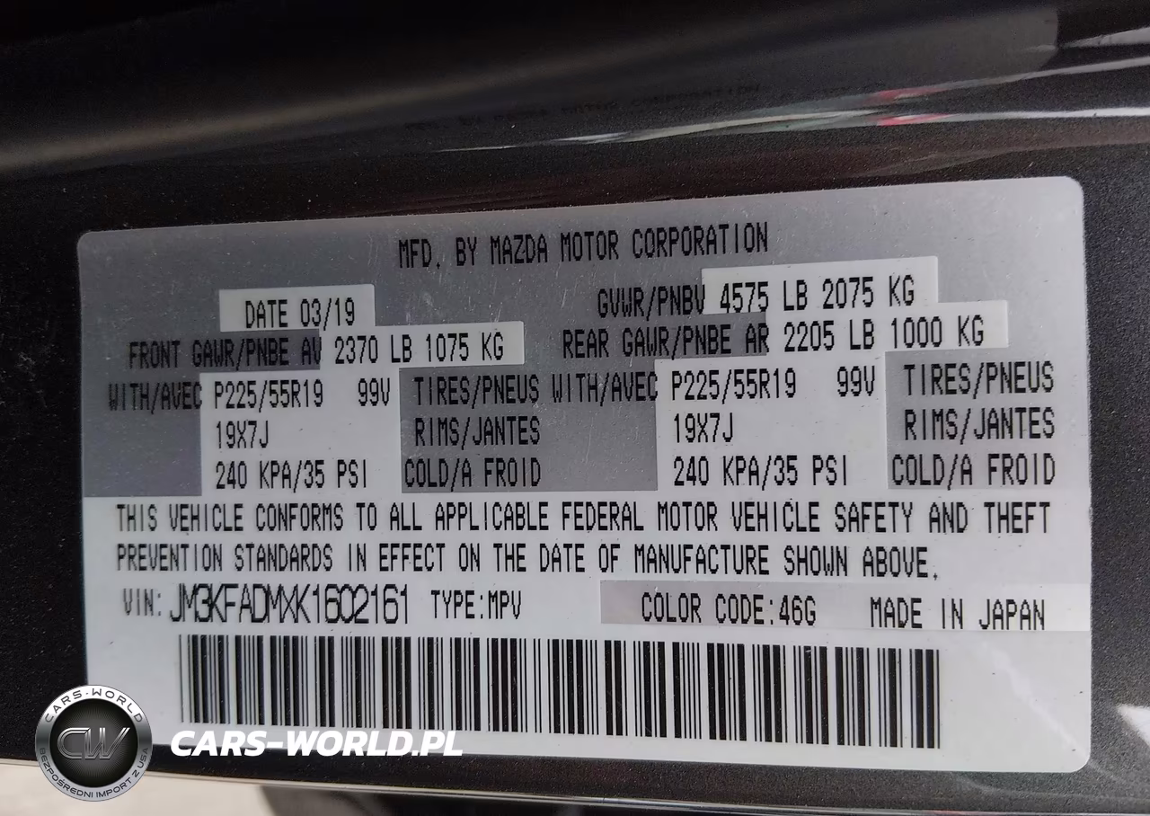 2019 Mazda Cx-5 Grand Touring VIN:JM3KFADMXK1602161 - 9