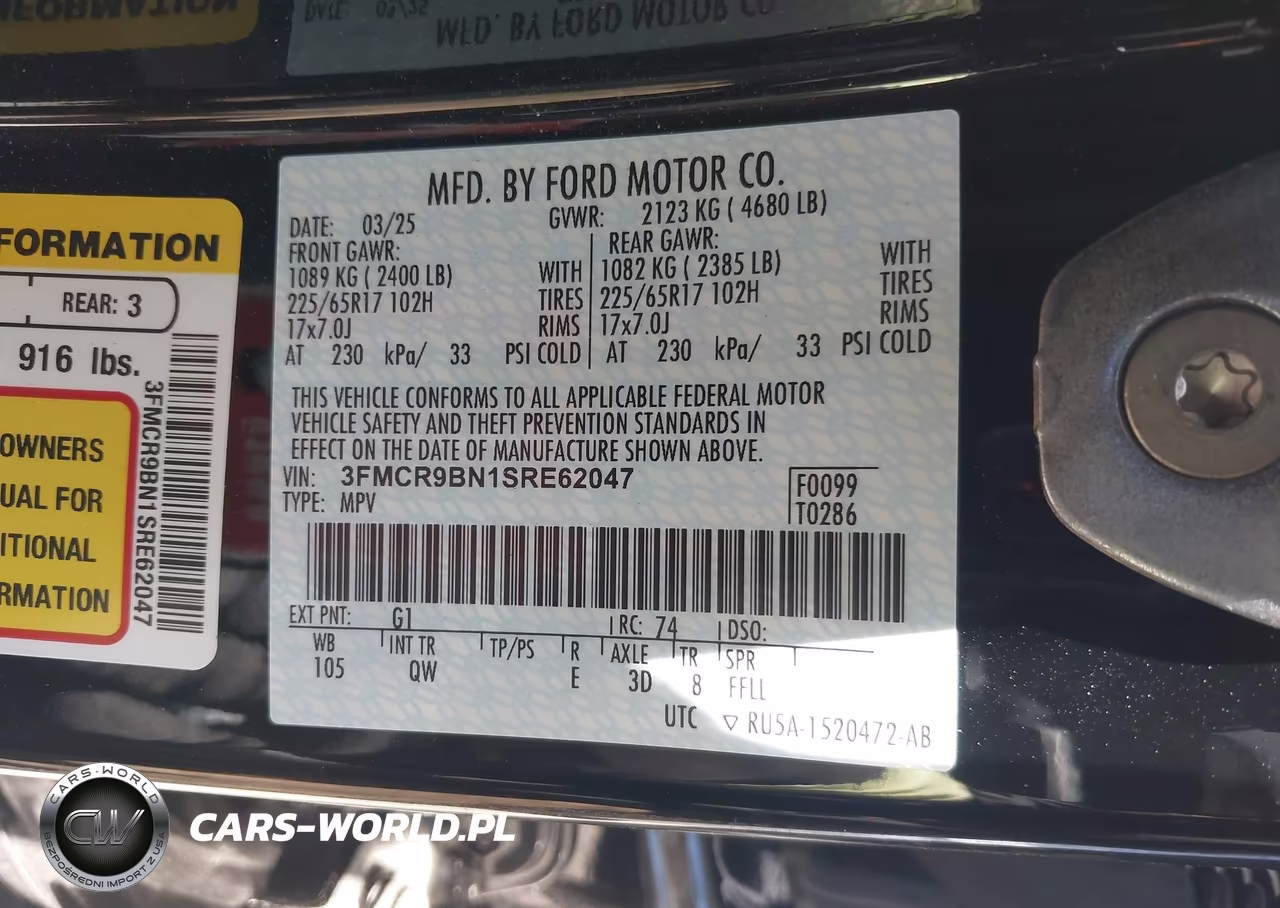 2025 Ford Bronco Sport Big Bend VIN:3FMCR9BN1SRE62047 - 9