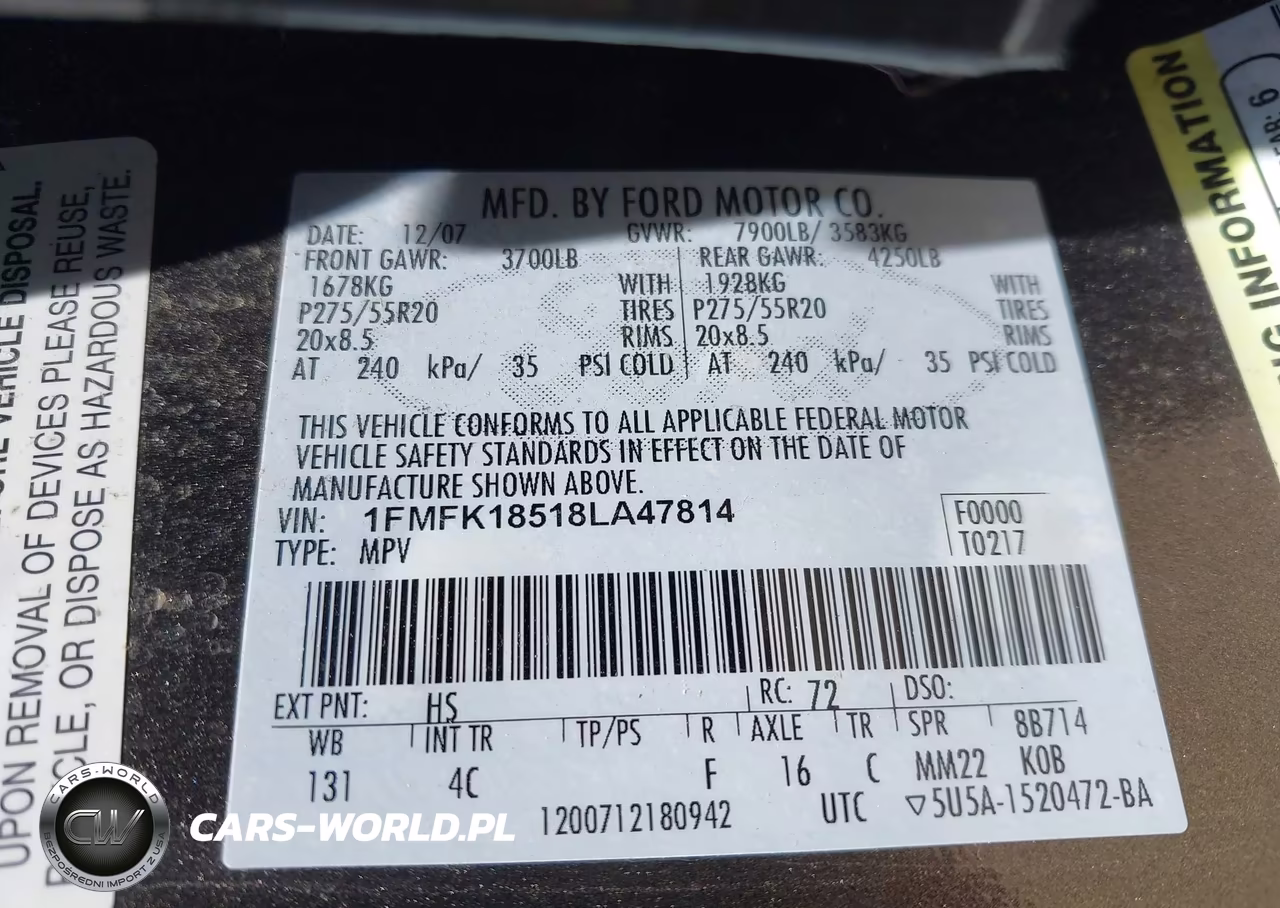 2008 Ford Expedition El Eddie Bauer-King Ranch VIN:1FMFK18518LA47814 - 9