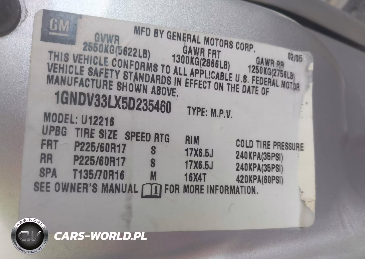 2005 Chevrolet Uplander Lt VIN:1GNDV33LX5D235460 - 9