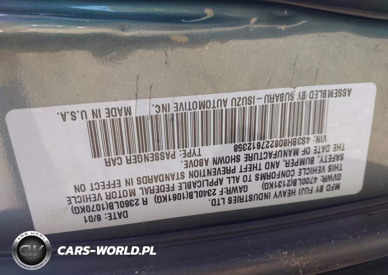 2002 Subaru Outback H6-3.0 L.l. Bean Edition VIN:4S3BH806227612358 - 9