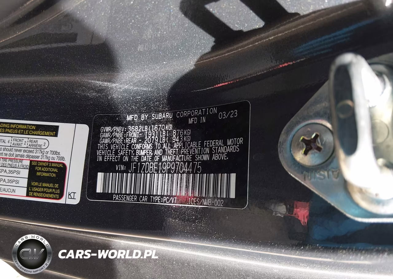 2023 Subaru Brz Limited VIN:JF1ZDBE19P9704475 - 9