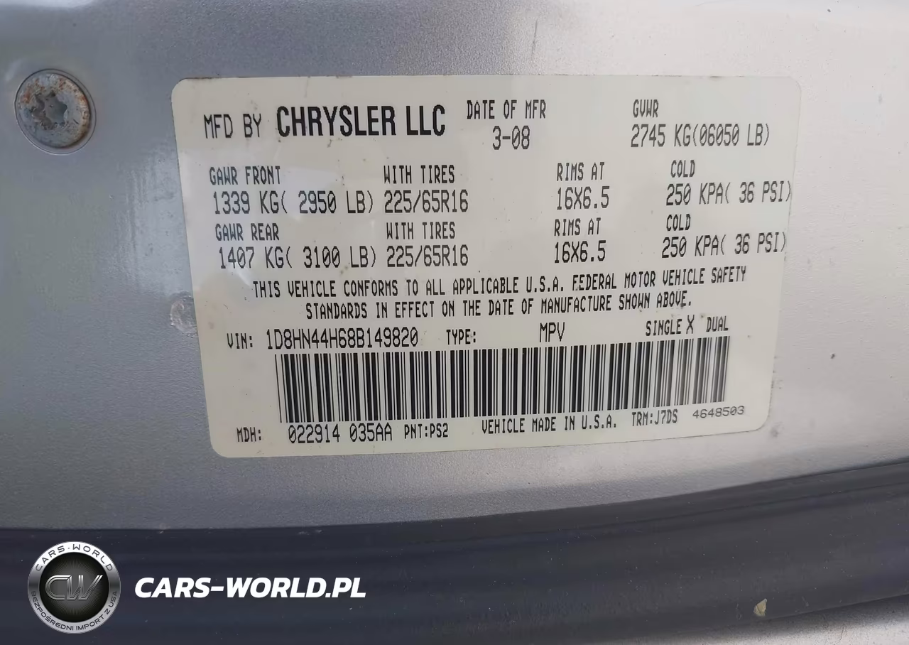 2008 Dodge Grand Caravan Se VIN:1D8HN44H68B149820 - 9