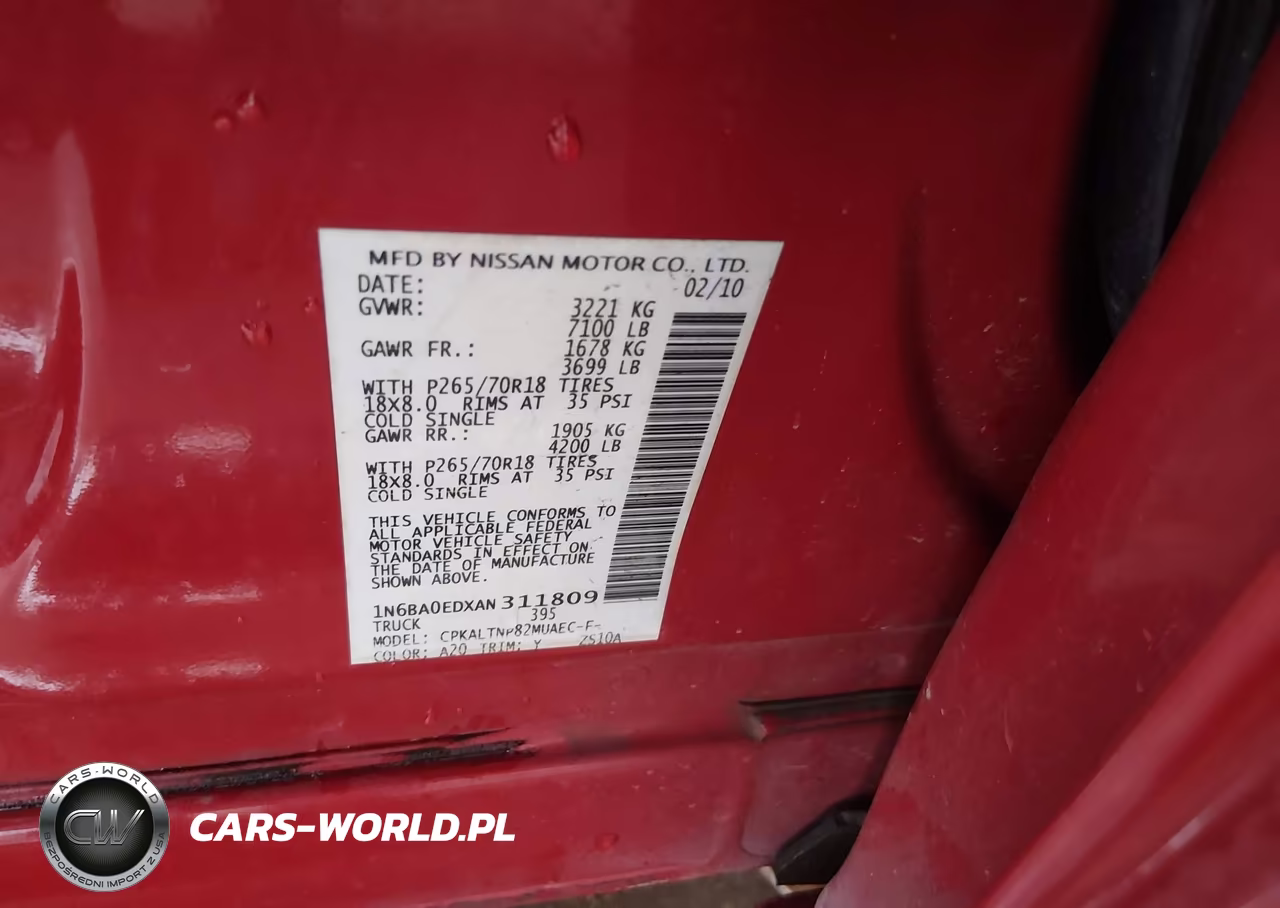 2010 Nissan Titan Se VIN:1N6BA0EDXAN311809 - 9