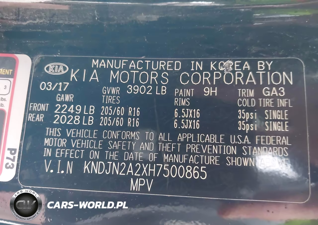 2017 Kia Soul VIN:KNDJN2A2XH7500865 - 9