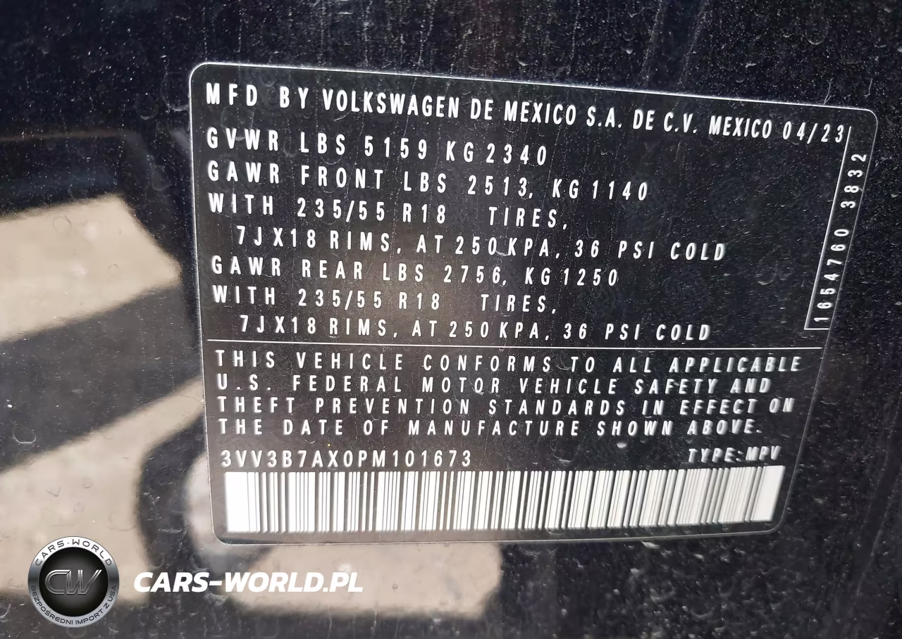 2023 Volkswagen Tiguan 2.0T Se VIN:3VV3B7AX0PM101673 - 9
