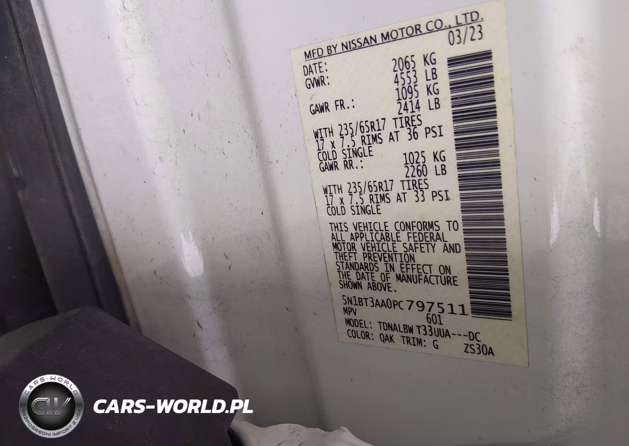 2023 Nissan Rogue S Fwd VIN:5N1BT3AA0PC797511 - 9