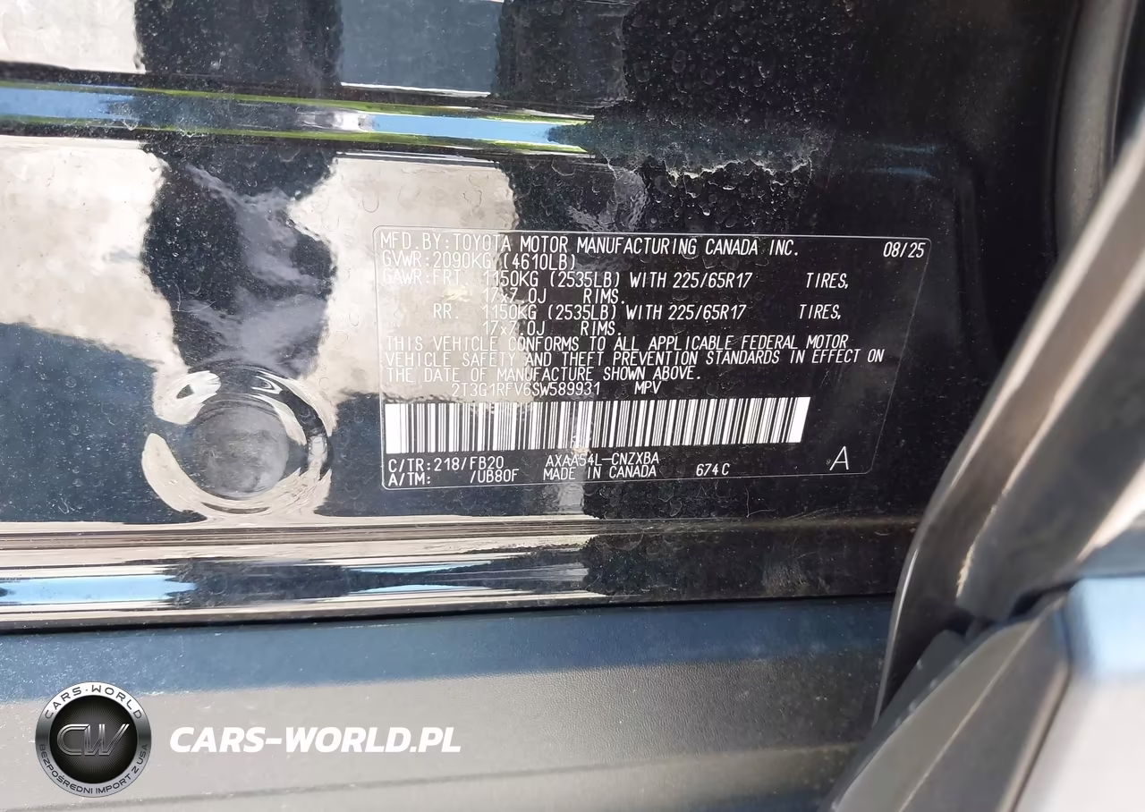 2025 Toyota Rav4 Le VIN:2T3G1RFV6SW589931 - 9