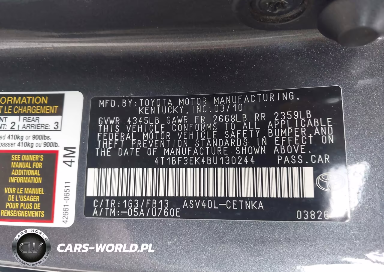 2011 Toyota Camry Le VIN:4T1BF3EK4BU130244 - 9
