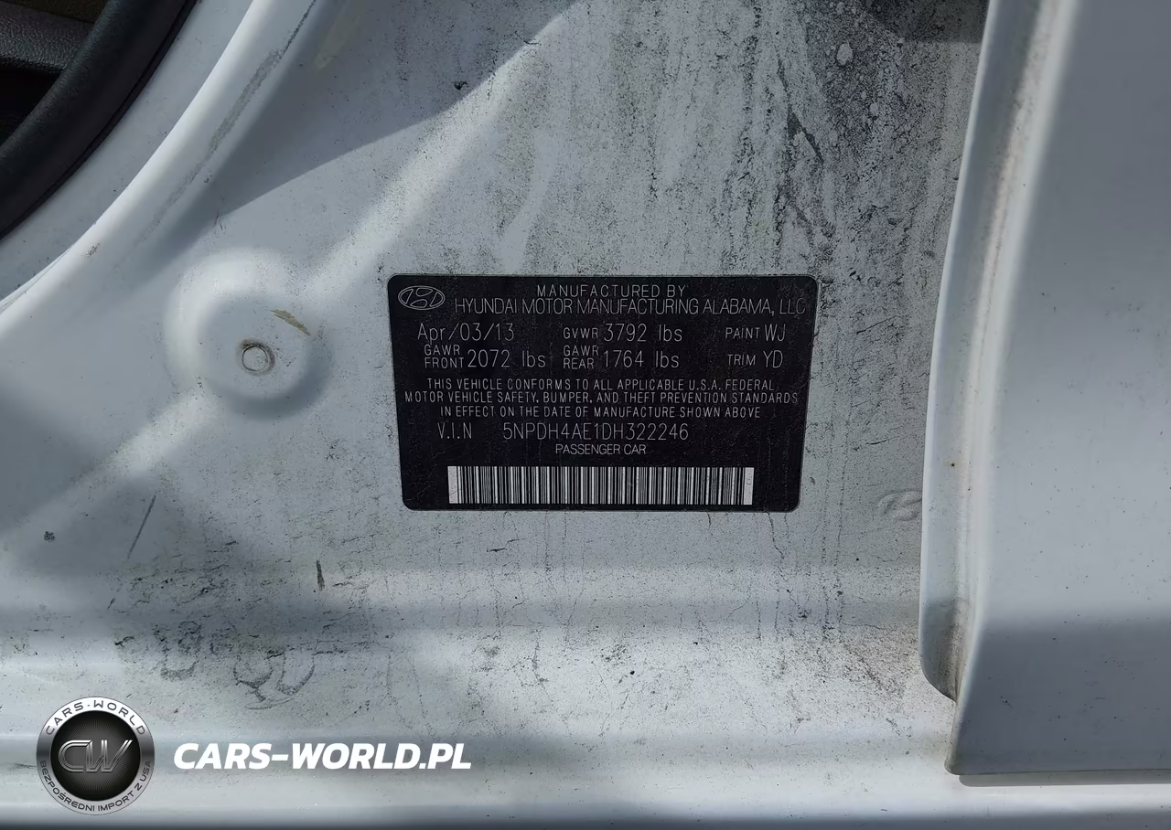 2013 Hyundai Elantra Limited VIN:5NPDH4AE1DH322246 - 9