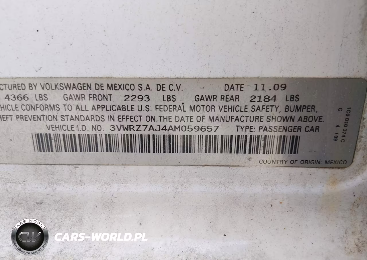 2010 Volkswagen Jetta Se VIN:3VWRZ7AJ4AM059657 - 9