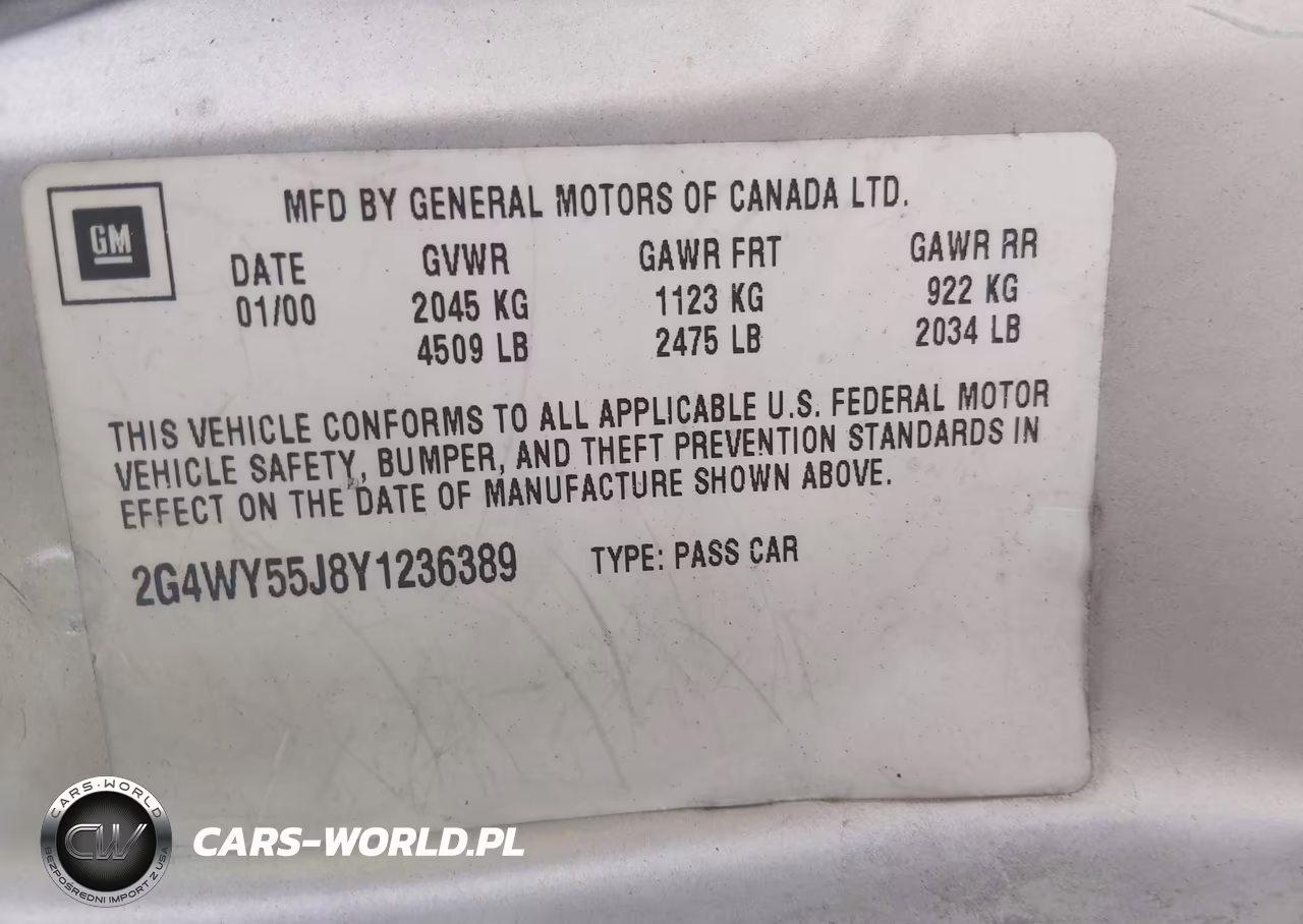 2000 Buick Century Limited VIN:2G4WY55J8Y1236389 - 9