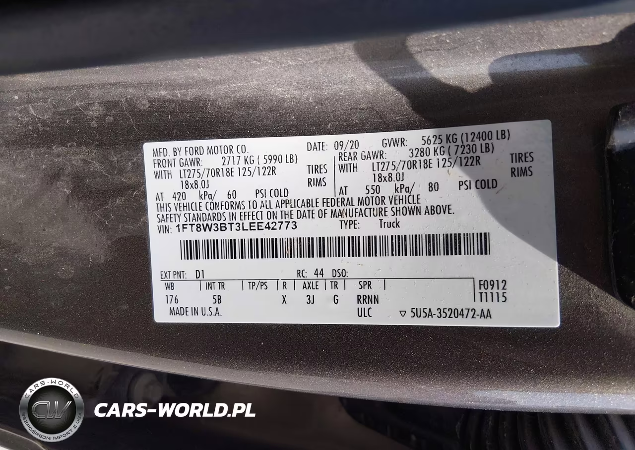 2020 Ford F-350 Lariat VIN:1FT8W3BT3LEE42773 - 8