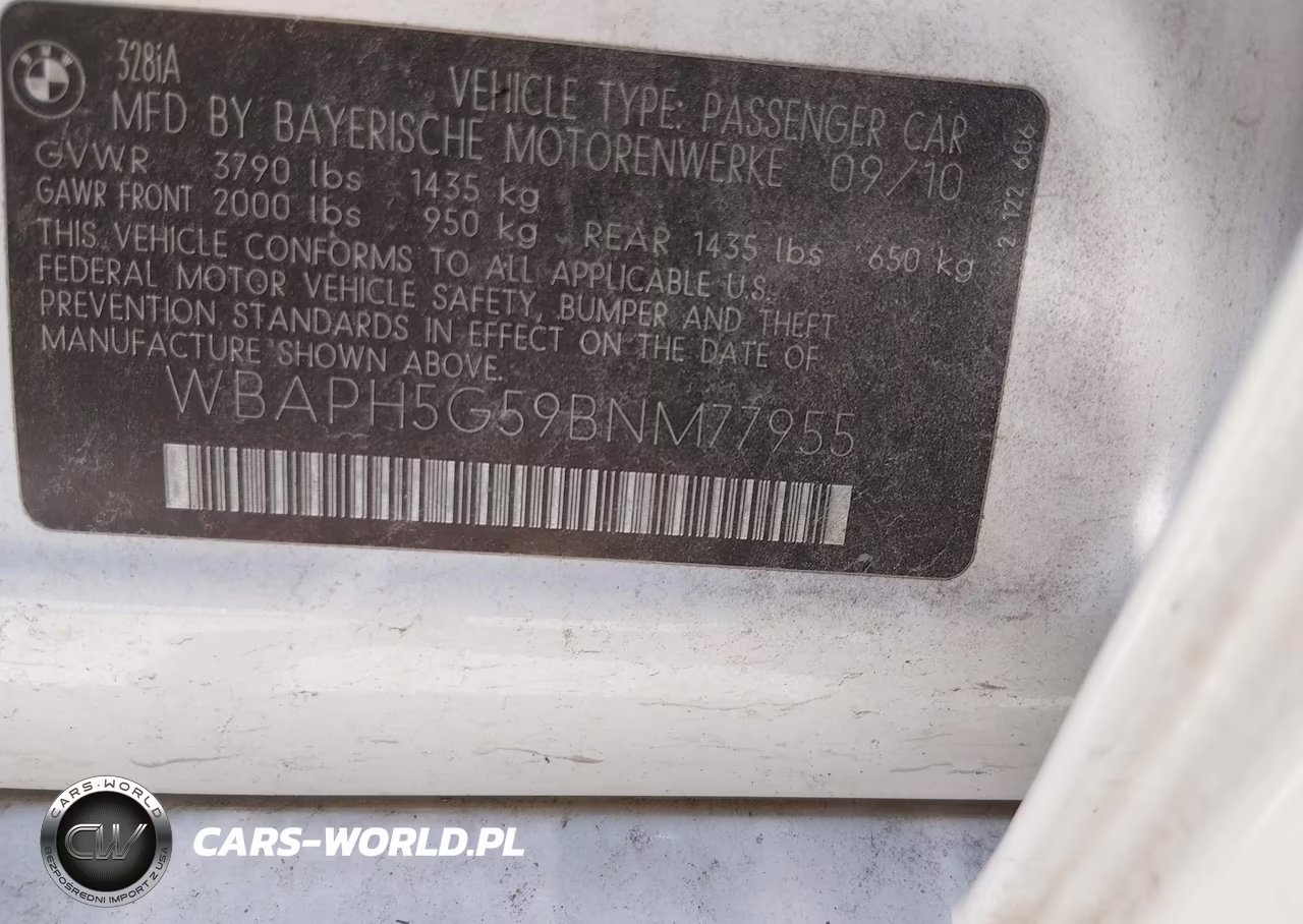 2011 BMW 328I VIN:WBAPH5G59BNM77955 - 9