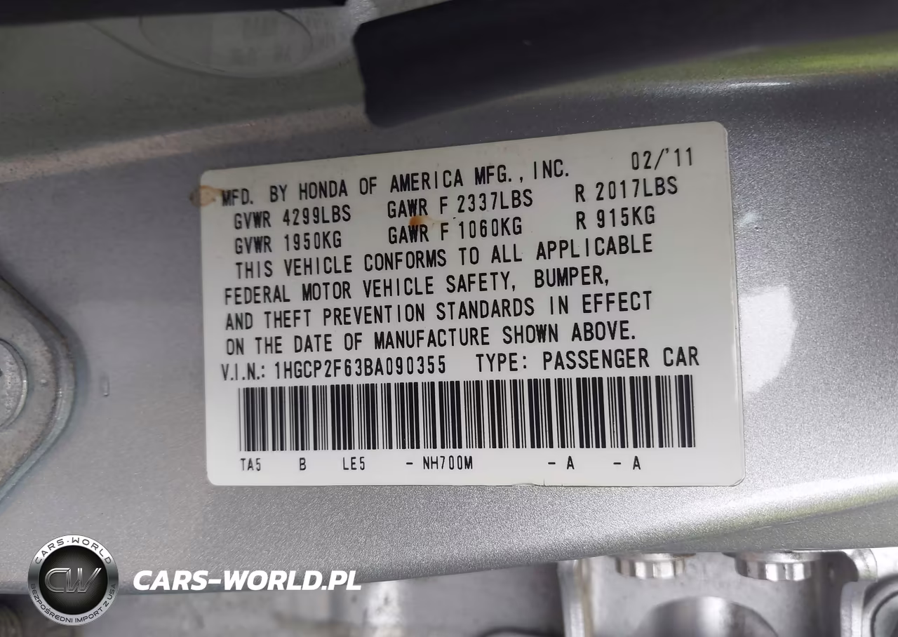 2011 Honda Accord 2.4 Se VIN:1HGCP2F63BA090355 - 9