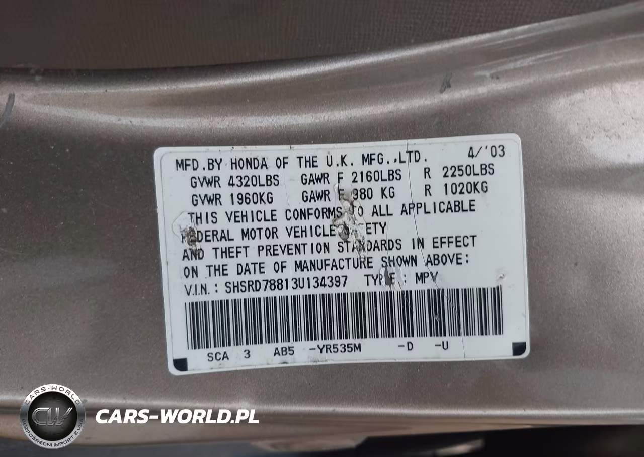 2003 Honda Cr-V Ex VIN:SHSRD78813U134397 - 9