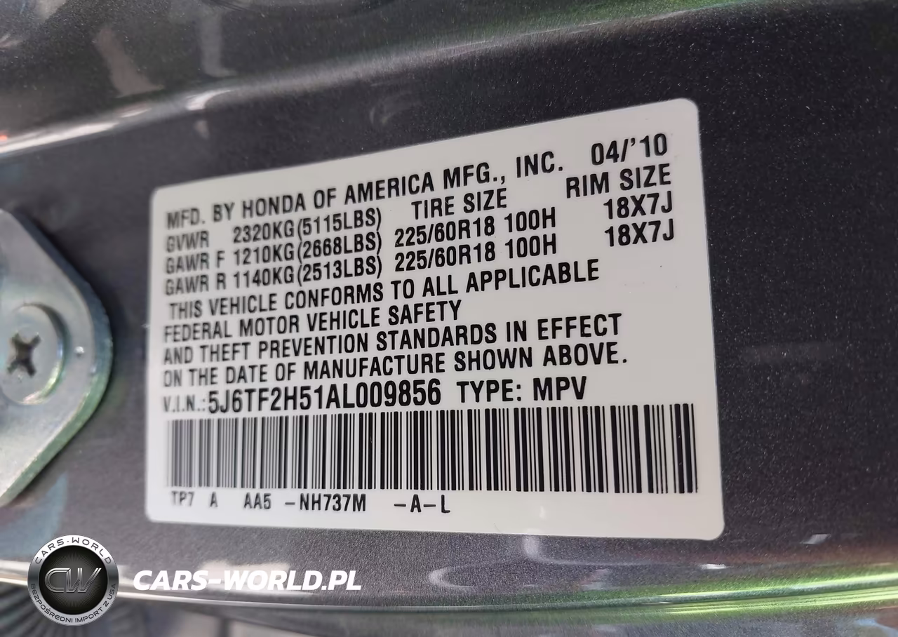 2010 Honda Accord Crosstour Ex-L VIN:5J6TF2H51AL009856 - 9