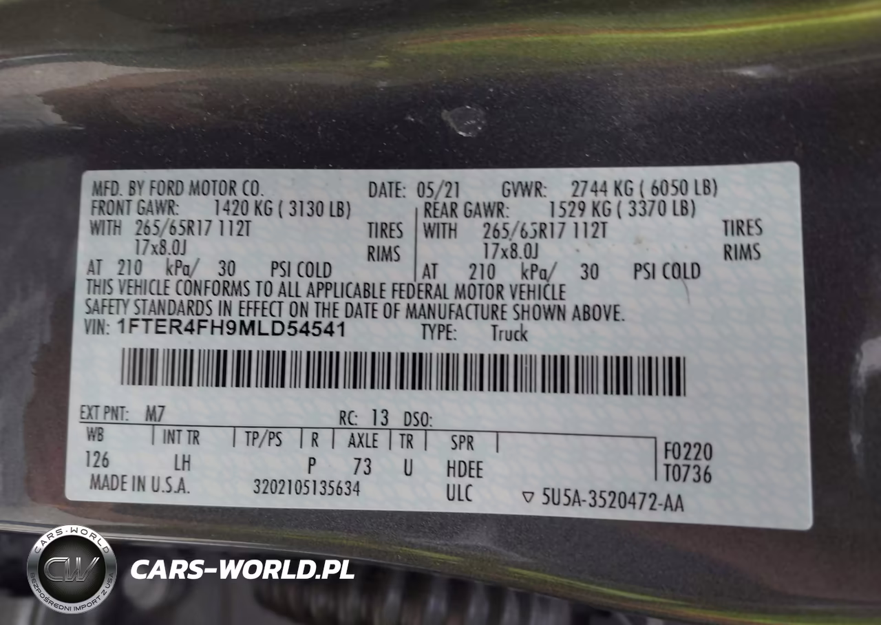 2021 Ford Ranger Xlt VIN:1FTER4FH9MLD54541 - 9