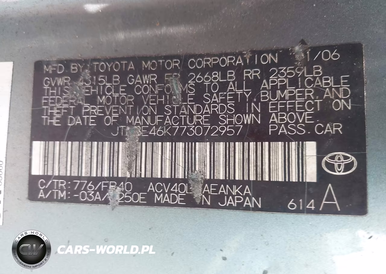 2007 Toyota Camry Le VIN:JTNBE46K773072957 - 9
