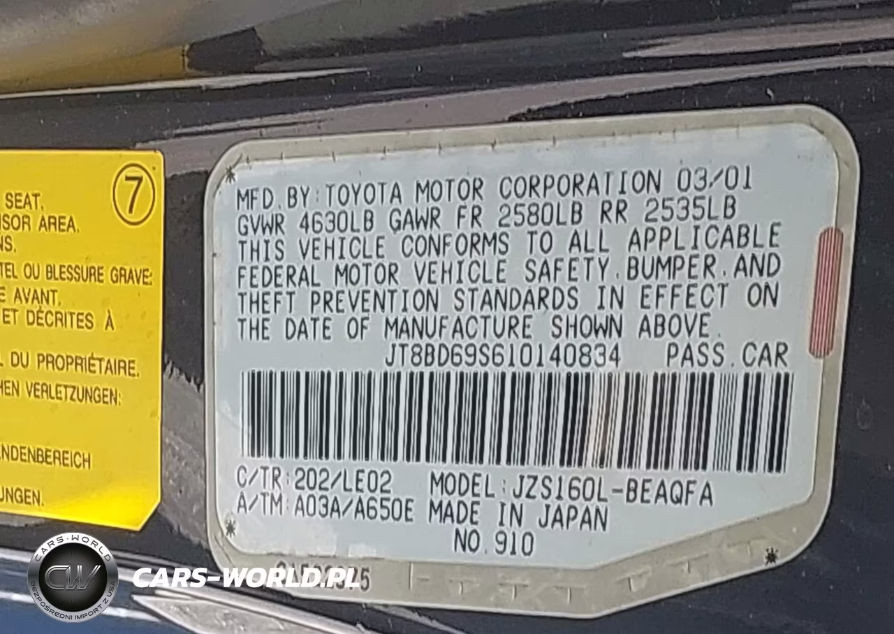 2001 Lexus Gs 300 VIN:JT8BD69S610140834 - 9