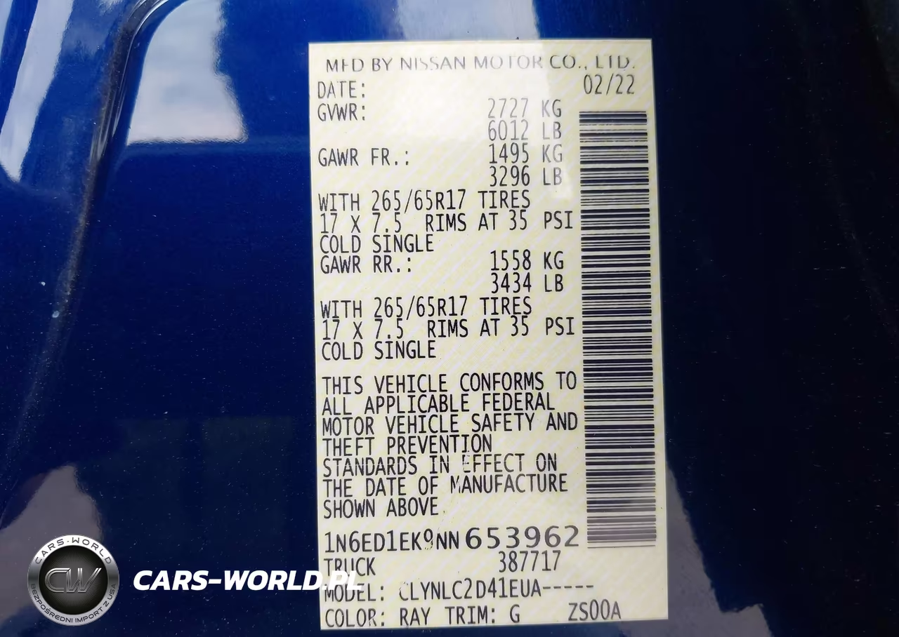 2022 Nissan Frontier Sv 4X4 VIN:1N6ED1EK9NN653962 - 9