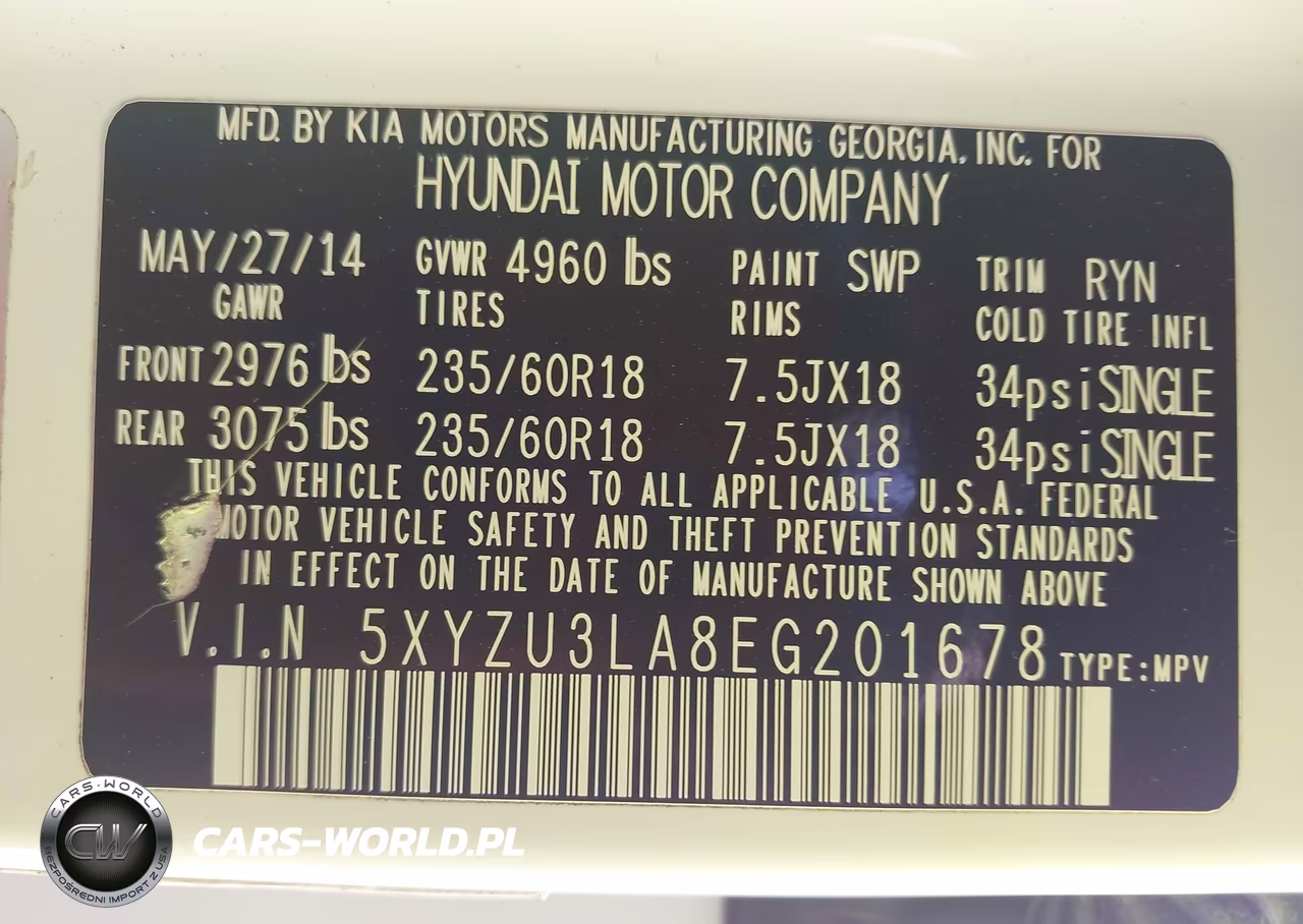 2014 Hyundai Santa Fe Sport 2.0L Turbo VIN:5XYZU3LA8EG201678 - 9