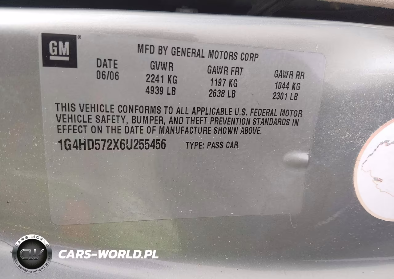 2006 Buick Lucerne Cxl VIN:1G4HD572X6U255456 - 9