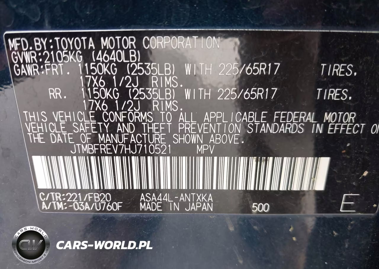2017 Toyota Rav4 Le VIN:JTMBFREV7HJ710521 - 9