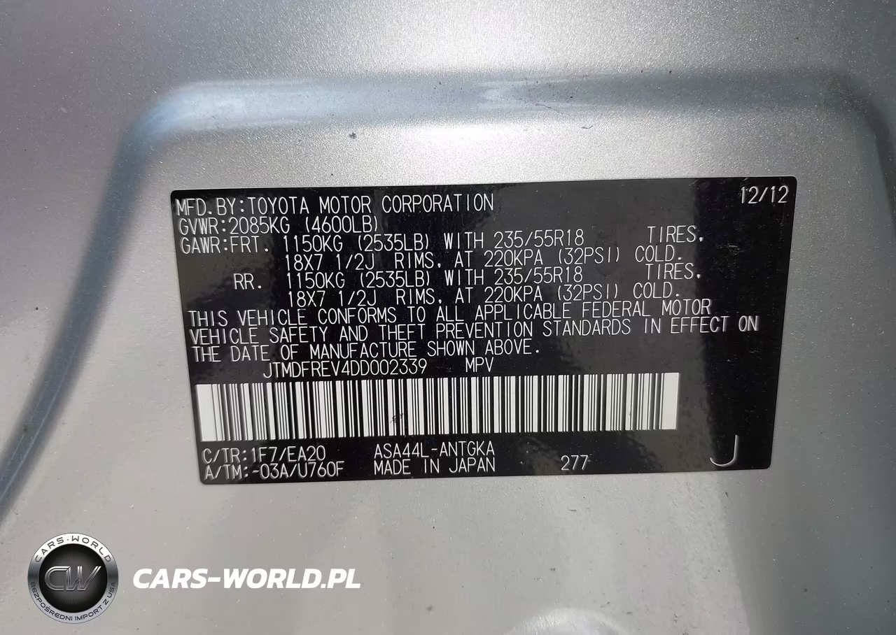 2013 Toyota Rav4 Limited VIN:JTMDFREV4DD002339 - 9