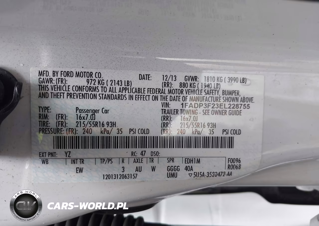 2014 Ford Focus Se VIN:1FADP3F23EL228755 - 9