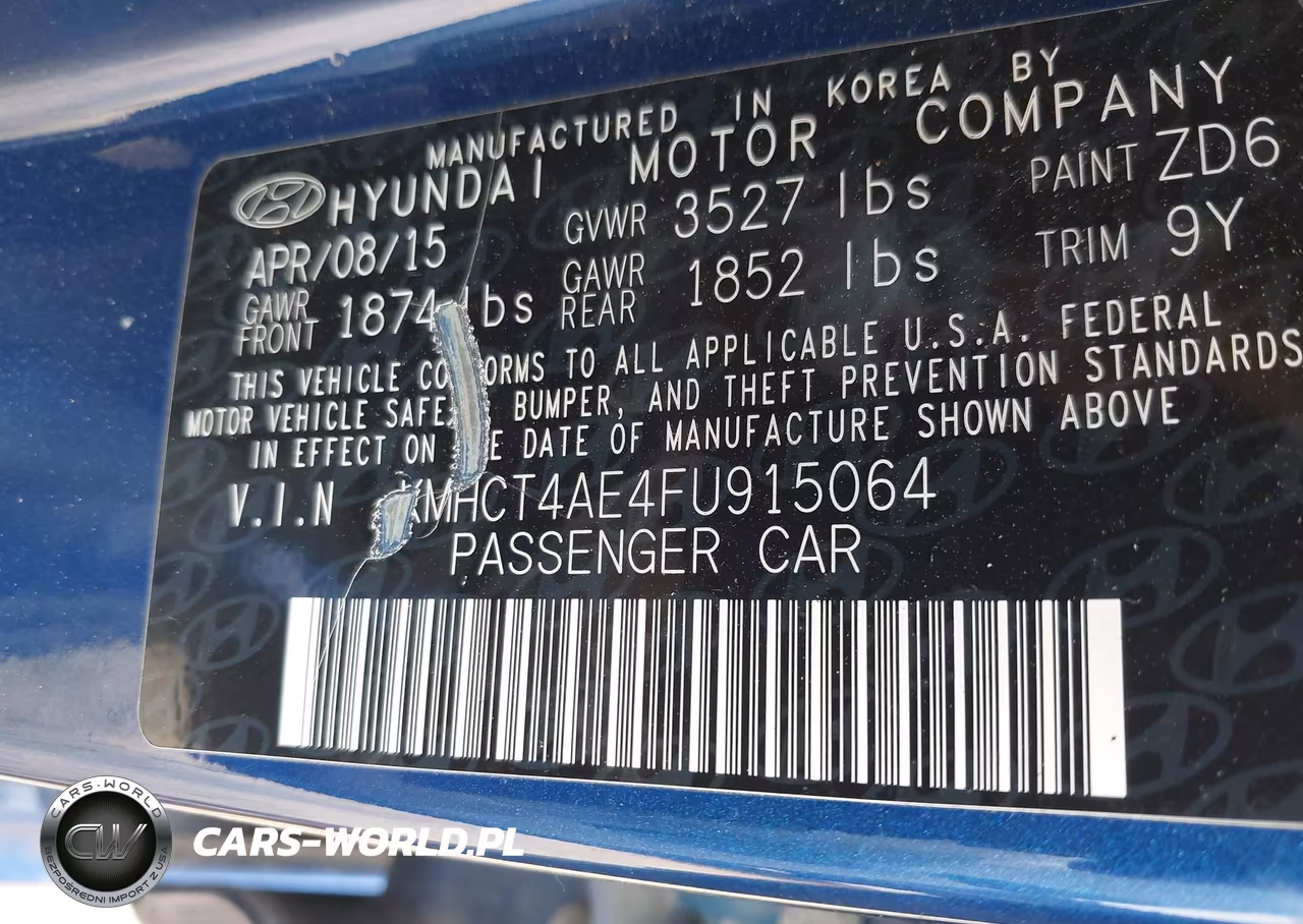 2015 Hyundai Accent Gls VIN:KMHCT4AE4FU915064 - 9