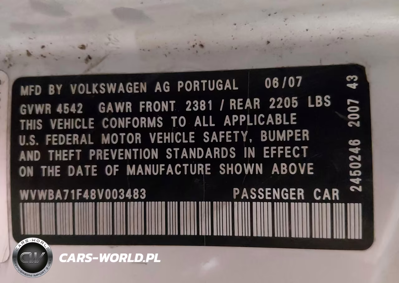 2008 Volkswagen Eos Komfort VIN:WVWBA71F48V003483 - 9