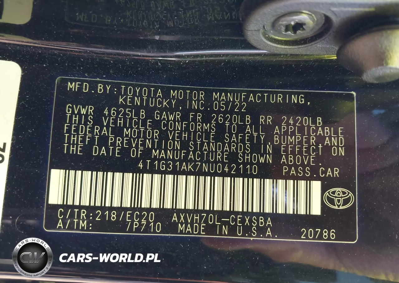 2022 Toyota Camry Nightshade Edition Hybrid VIN:4T1G31AK7NU042110 - 9