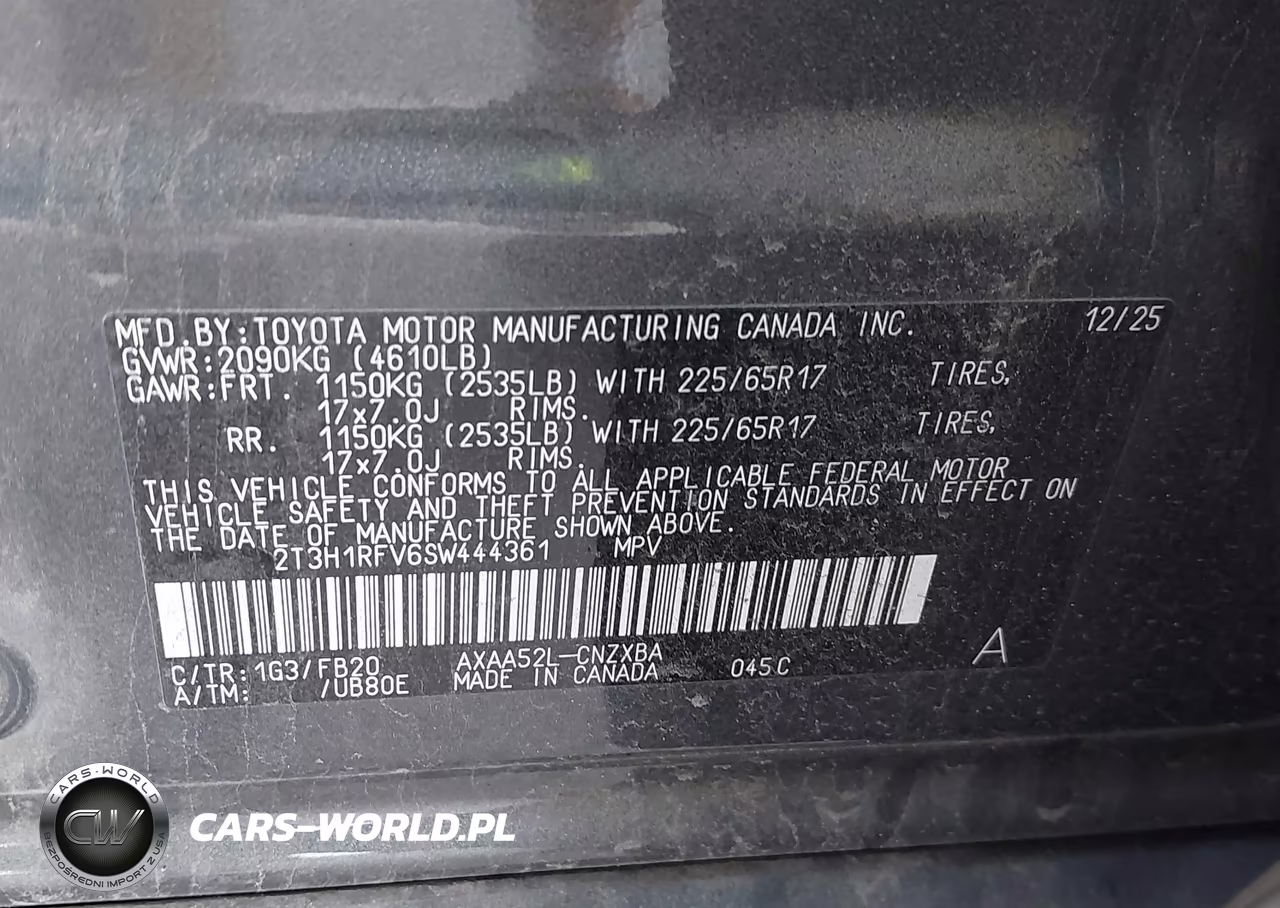 2025 Toyota Rav4 Le VIN:2T3H1RFV6SW444361 - 9
