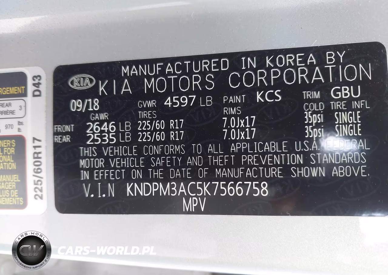 2019 Kia Sportage Lx VIN:KNDPM3AC5K7566758 - 9