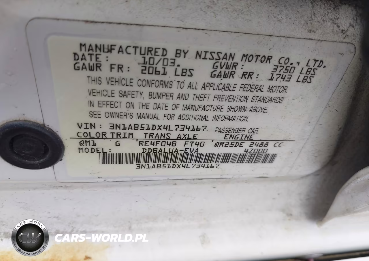 2004 Nissan Sentra Se-R VIN:3N1AB51DX4L734167 - 9