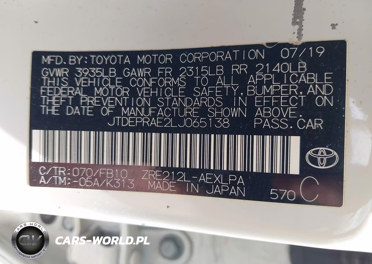 2020 Toyota Corolla Le VIN:JTDEPRAE2LJ065138 - 9