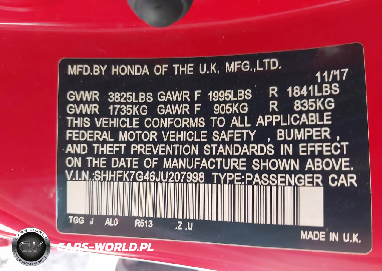 2018 Honda Civic Sport VIN:SHHFK7G46JU207998 - 9