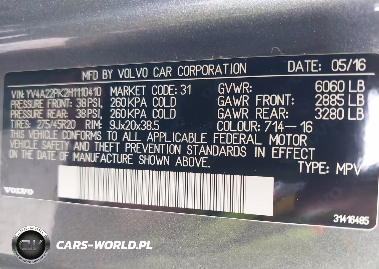 2017 Volvo Xc90 T6 Momentum VIN:YV4A22PK2H1110410 - 9