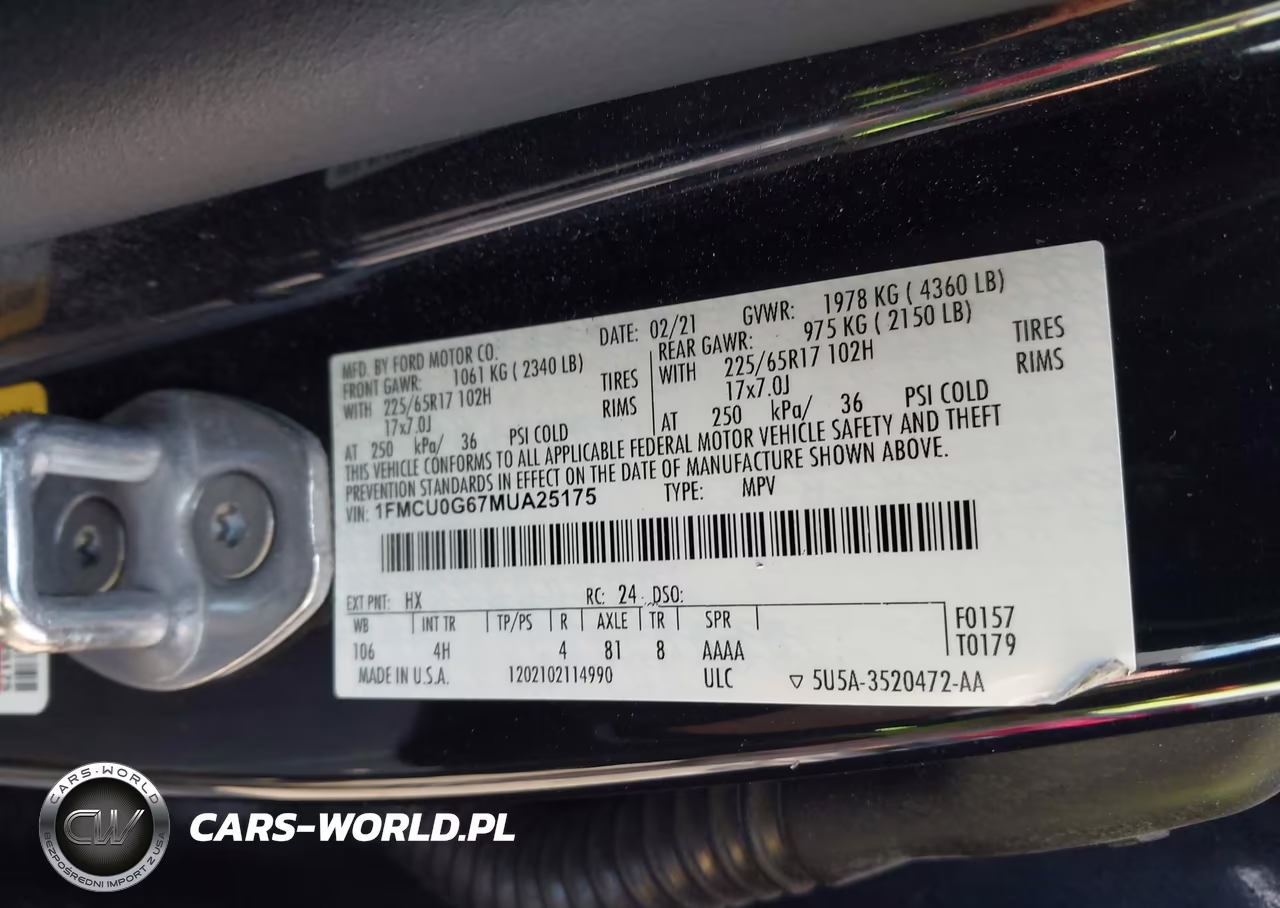 2021 Ford Escape Se VIN:1FMCU0G67MUA25175 - 9