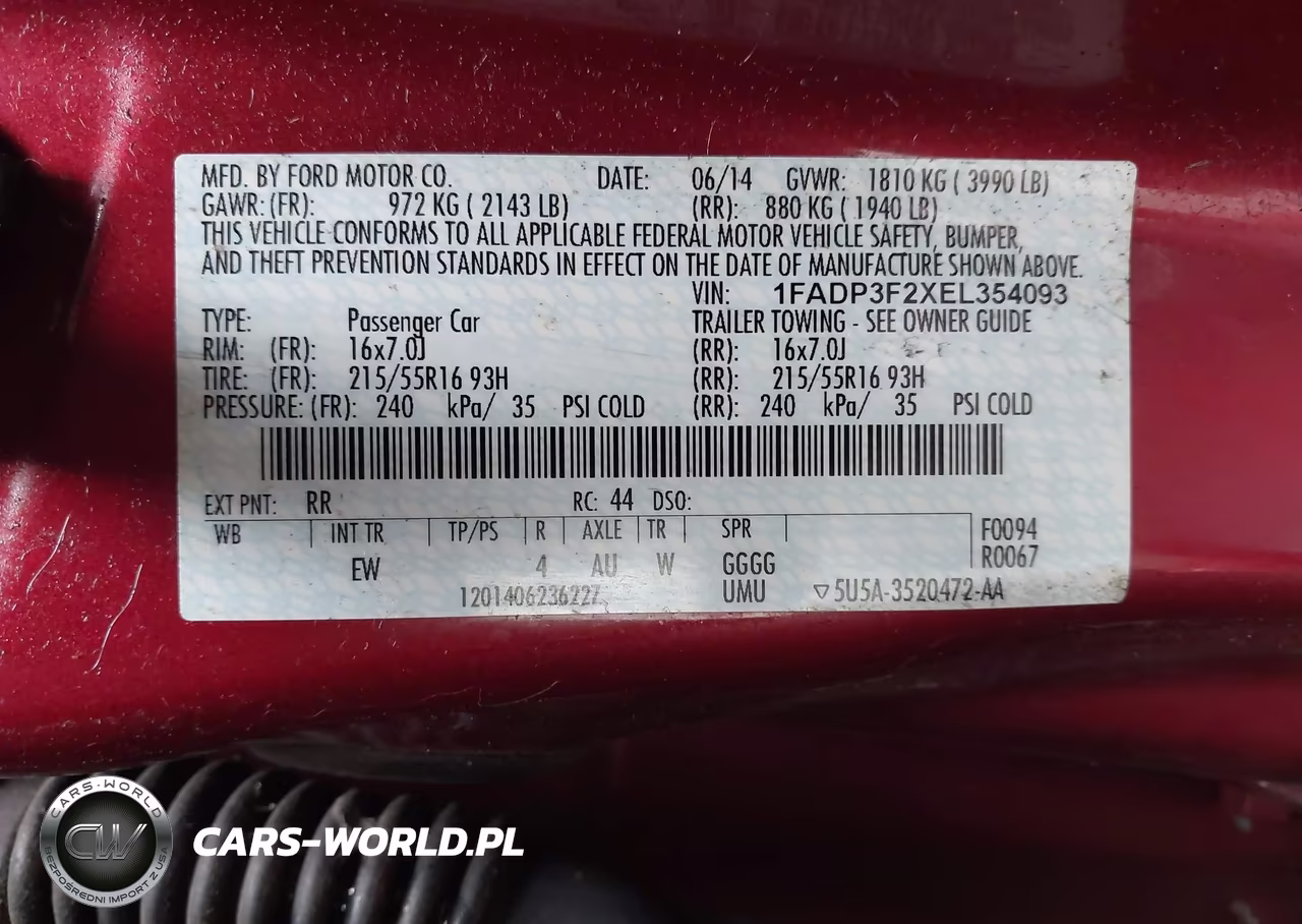 2014 Ford Focus Se VIN:1FADP3F2XEL354093 - 9