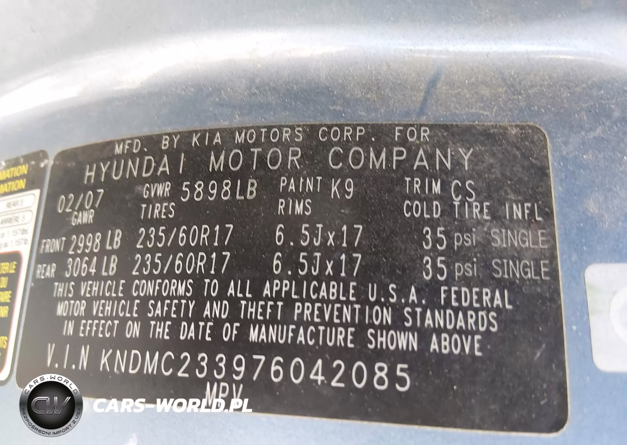 2007 Hyundai Entourage Gls-Limited-Se VIN:KNDMC233976042085 - 9