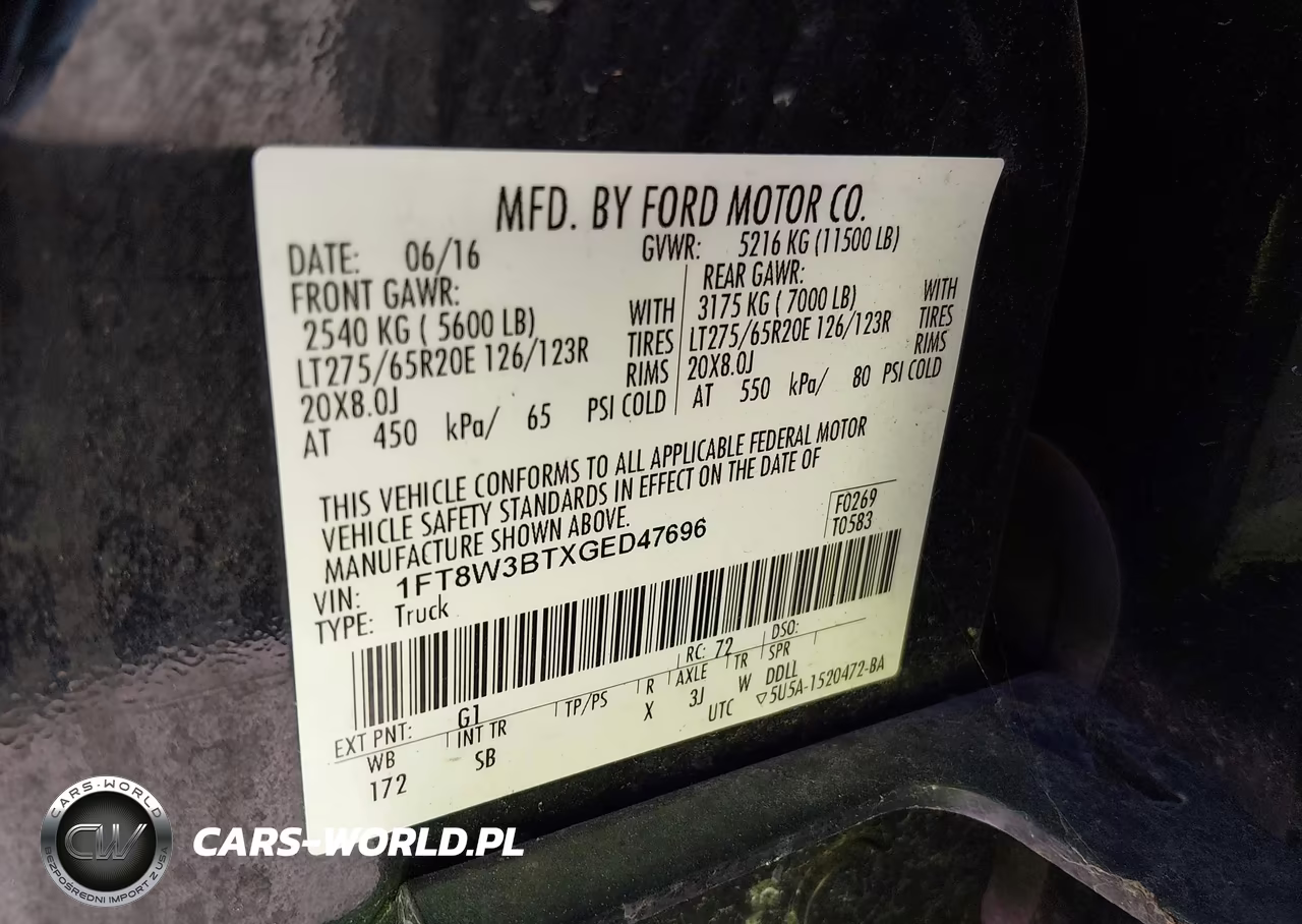 2016 Ford Super Duty F-350 Srw Lariat VIN:1FT8W3BTXGED47696 - 8