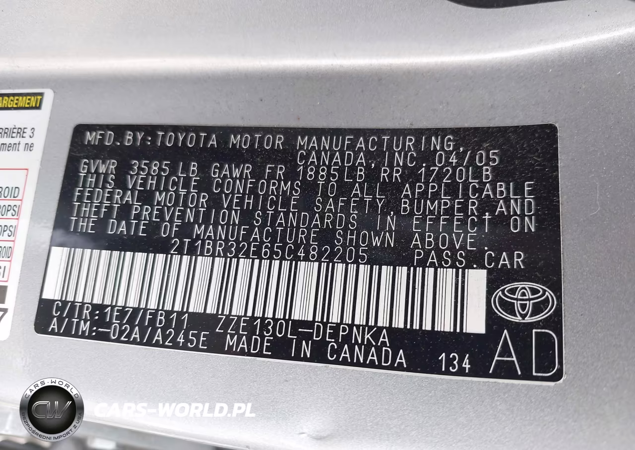 2005 Toyota Corolla Le VIN:2T1BR32E65C482205 - 9