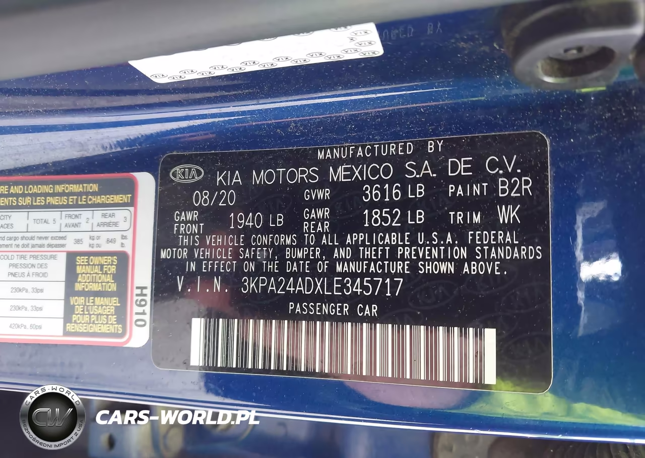 2020 Kia Rio S VIN:3KPA24ADXLE345717 - 9