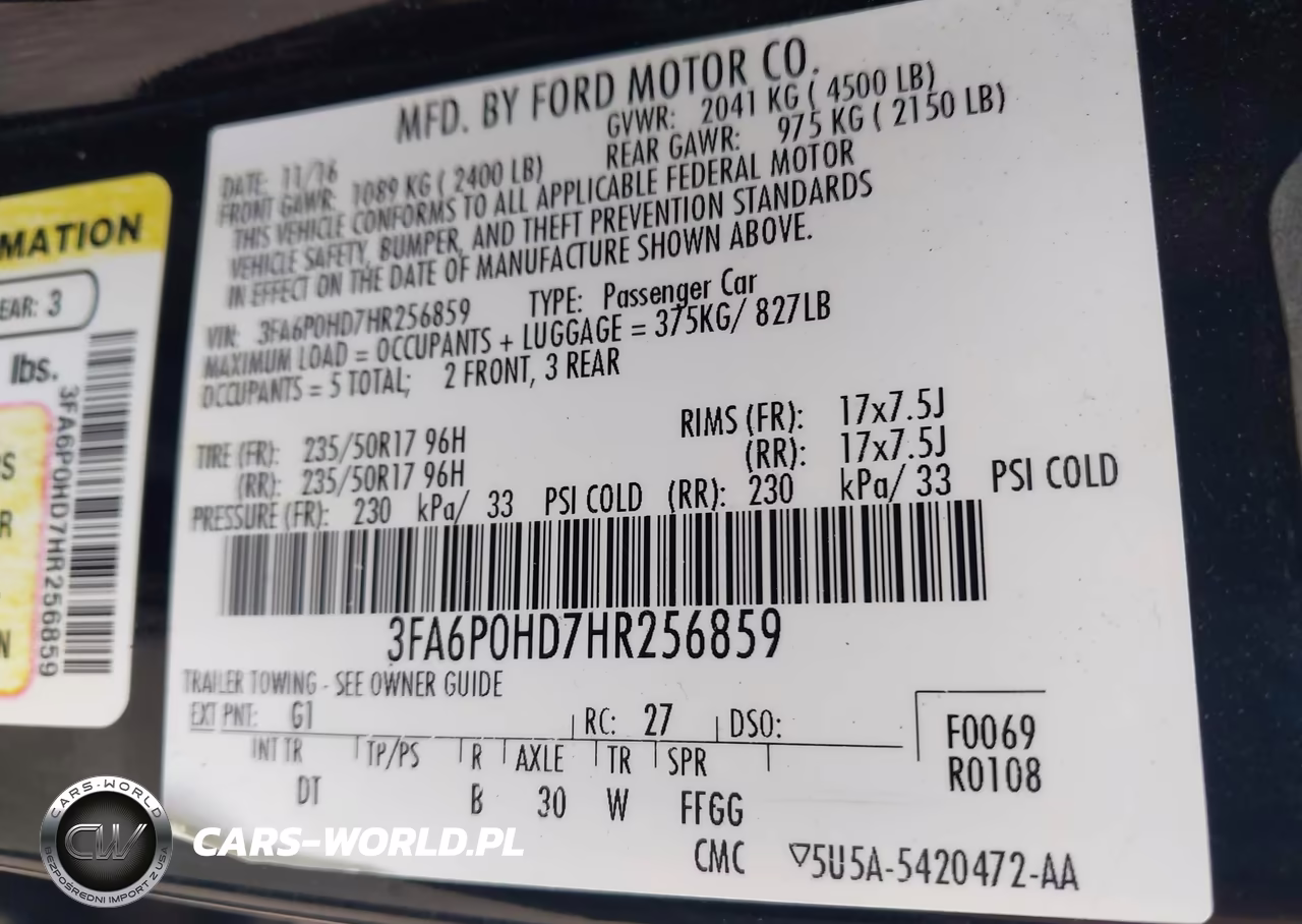 2017 Ford Fusion Se VIN:3FA6P0HD7HR256859 - 9