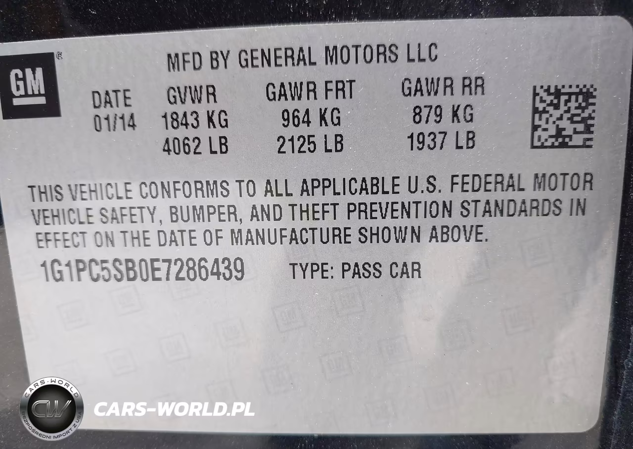 2014 Chevrolet Cruze 1Lt Auto VIN:1G1PC5SB0E7286439 - 9